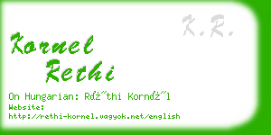 kornel rethi business card